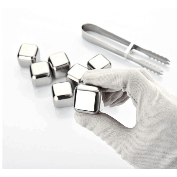 8 Glaçons réutilisables en Inox Doré motifs Poker