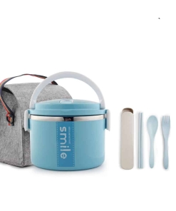 Lunch Box Inox Étanche Multi-étage Bleu 1 étage avec un sac