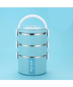 Lunch Box Inox Étanche Multi-étage Bleu 3 étages