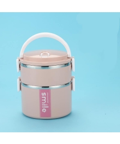 Lunch Box Inox Étanche Multi-étage Rose 2 étages