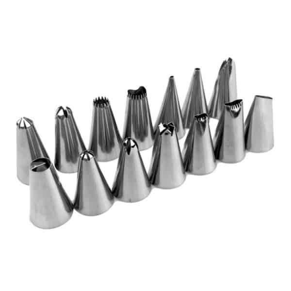 Kit Poche à Douille Pâtisserie 111 Pièces - 6 Douilles Inox, 1 Poche Silicone Réutilisable, Pour Décoration Cupcakes, Gâteaux