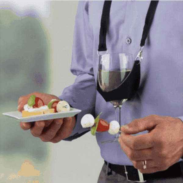 Porte-verre à Vin Autour Du Cou - Néoprène - Lanière Réglable - Pour Fêtes, Piscine, Dégustation - 5