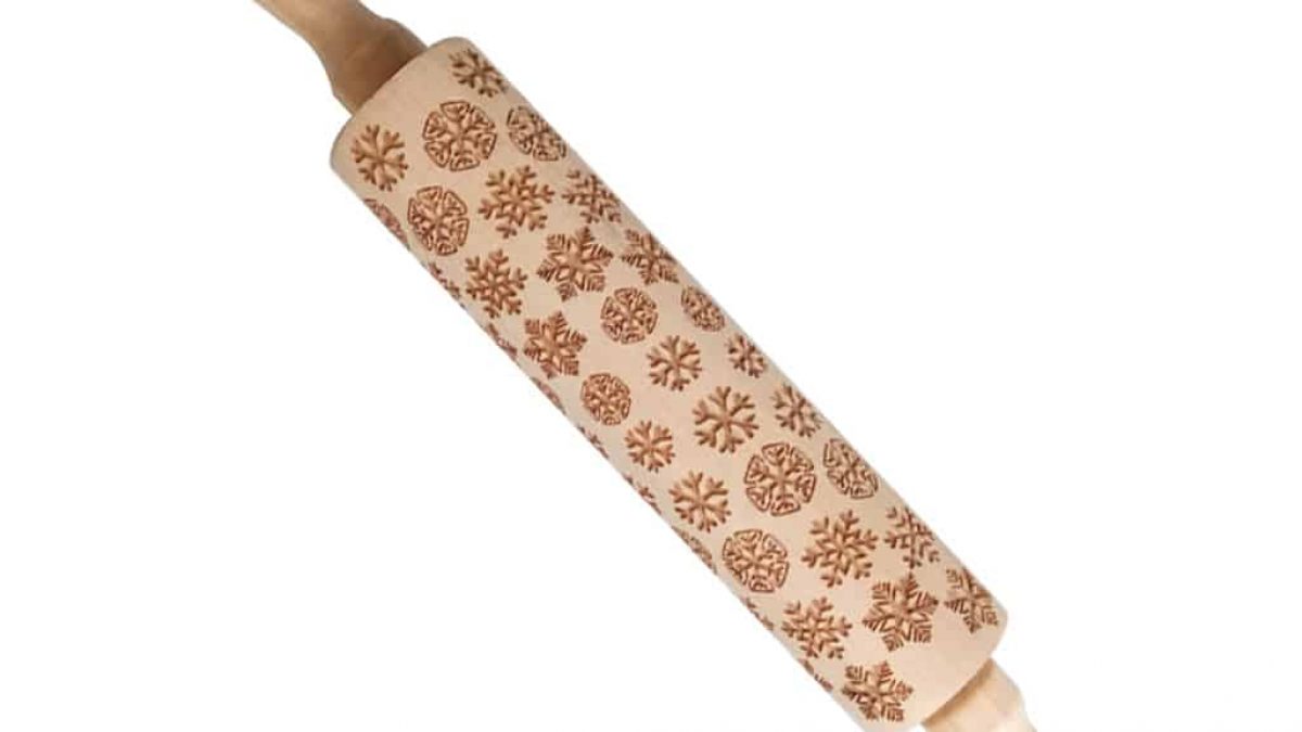 Rouleau à Pâtisserie Décoratif Lilittrade Bois - Motifs 3D Pour Biscuits, Pizza, Fondant - Noël Et Cadeaux