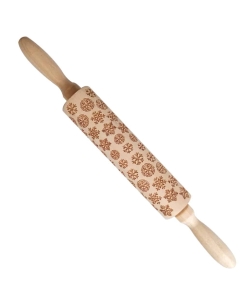 Rouleau à pâtisserie en bois motif noël B