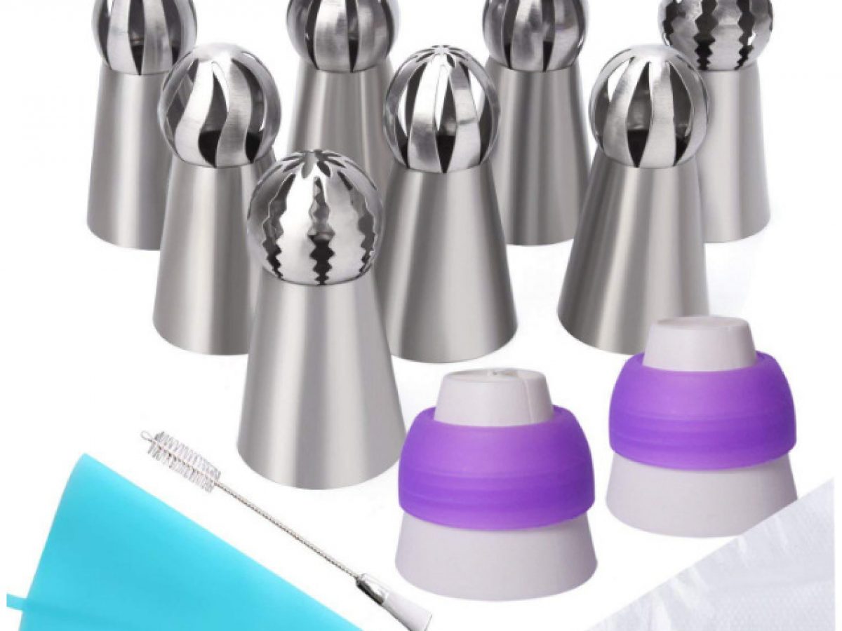 Kit Douilles Pâtisserie MoNiRo 33 Pièces - Douilles Russes Acier Inox, Poches Et Accessoires