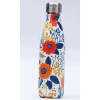 Thermos Thé Inox Blanc motifs fleurs rouges oranges