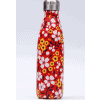 Thermos Thé Inox Rouge motifs fleurs jaunes blanches