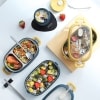 Lunch Box Isotherme Inox Bleu couvercle transparent 2 étages