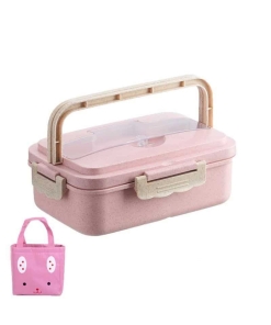 Boîte Repas Compartimentée Plastique Rose