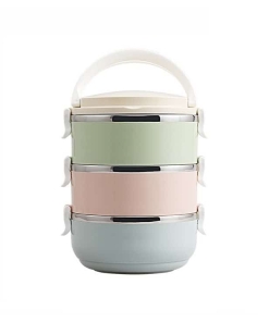 Boîte Repas Isotherme Inox 3 étages avec couverts