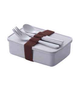 Lunch Box Bento Bambou Bleue avec couverts