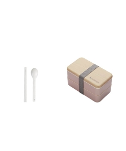 Lunch Box Bento Compartimentée Multi-étage Style Bois Rose