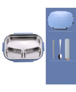 Lunch Box Bento Isotherme Inox Compartimentée Bleue