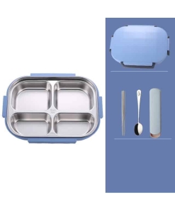 Lunch Box Bento Isotherme Inox Compartimentée Bleue