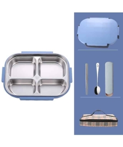 Lunch Box Bento Isotherme Inox Compartimentée Bleue