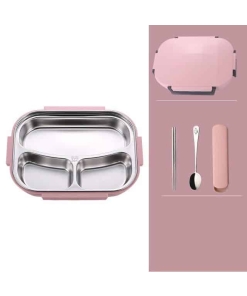 Lunch Box Bento Isotherme Inox Compartimentée Rose