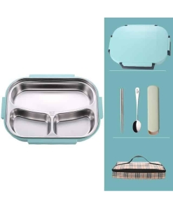 Lunch Box Bento Isotherme Inox Compartimentée Verte