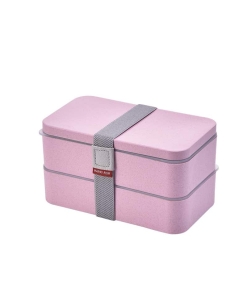 Bento Rose 2 étages Compatible Micro-ondes