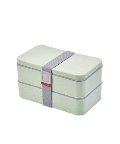 Bento Verte 2 étages Compatible Micro-ondes