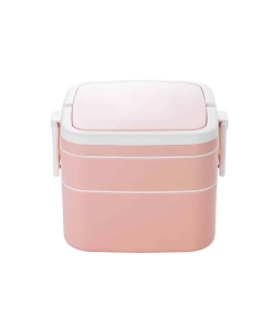 Contenant Cube Plastique Double-étage Rose