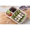 Lunch Box en Fibre de blé Beige Triple-compartiment Compatible Micro-ondes