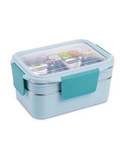 Lunch Box Enfant Inox Compartimentée Bleue Motifs cartoon