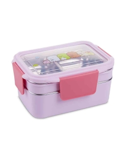 Lunch Box Enfant Inox Compartimentée Violette rose Motifs cartoon