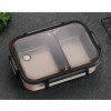 Lunch Box Inox Blanc Double-compartiment avec Couvercle transparent