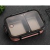 Lunch Box Inox Rose Double-compartiment avec Couvercle transparent