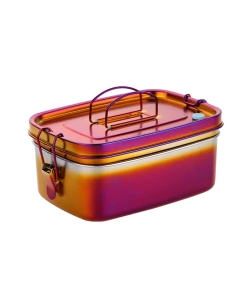 Lunch Box Inox Rouge orangé avec Poignée