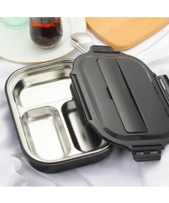 Lunch Box Isotherme Inox Compartimentée Noire