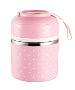 Lunch Box Isotherme Inox Ronde Multi-étage Rose 1 étage