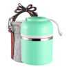 Lunch Box Isotherme Inox Ronde Multi-étage Verte 1 étage avec sac