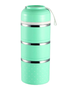 Lunch Box Isotherme Inox Ronde Multi-étage Verte 3 étages