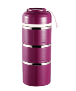 Lunch Box Isotherme Inox Ronde Multi-étage Violette 3 étages