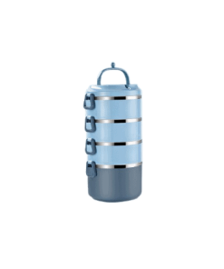Lunch Box Multi-étage Bleue Inox avec Poignée 4 étages