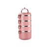 Lunch Box Multi-étage Rose Inox avec Poignée 4 étages