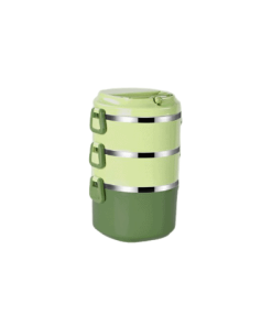 Lunch Box Multi-étage Verte Inox avec Poignée 3 étages