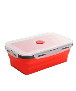 Lunch Box Pliable en Silicone 1200ml Rouge