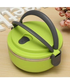 Lunch Box Ronde Isotherme Inox avec Poignée Vert