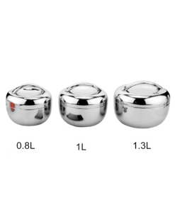 Lunch Box Ronde Inox 0.8L, 1L, 1.3L avec Poignée
