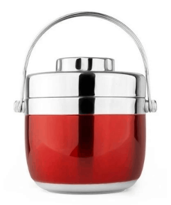 Boîte Repas Ronde Inox Isotherme Rouge