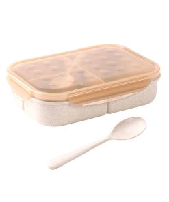 Lunch Box Orange Triple-compartiment en Fibre de blé