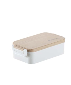 Boîte Sans BPA Plastique Wooden Style Blanche