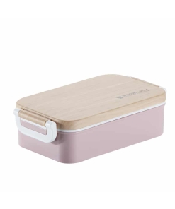 Lunch Box Sans BPA Plastique Wooden Style Rose