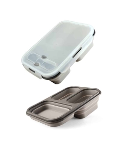 Lunch Box Silicone Grise Compatible Micro-ondes