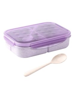 Lunch Box Violette Triple-compartiment en Fibre de blé