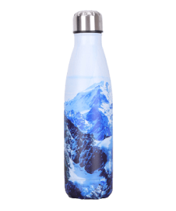 Thermos Thé Inox Montagnes sur fond bleu