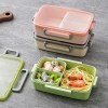 Lunch Box Fibre de bambou Triple-compartiment avec Couvercle transparent 3