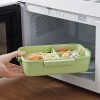 Lunch Box Fibre de bambou Triple-compartiment avec Couvercle transparent micro-ondes